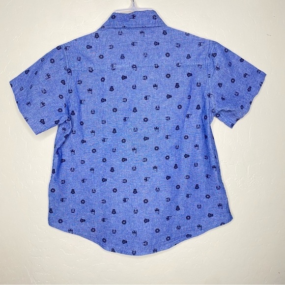 Star Wars Blue and Black Button Down Collar Shirt with Short Sleeves Boys Size M - Picture 2 of 7